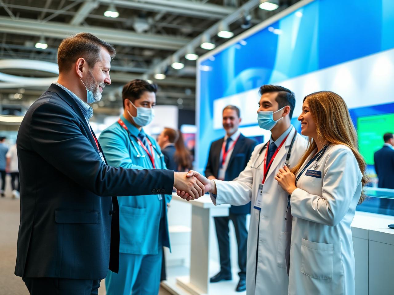 ITW Medical team meeting customers at a medical industry event