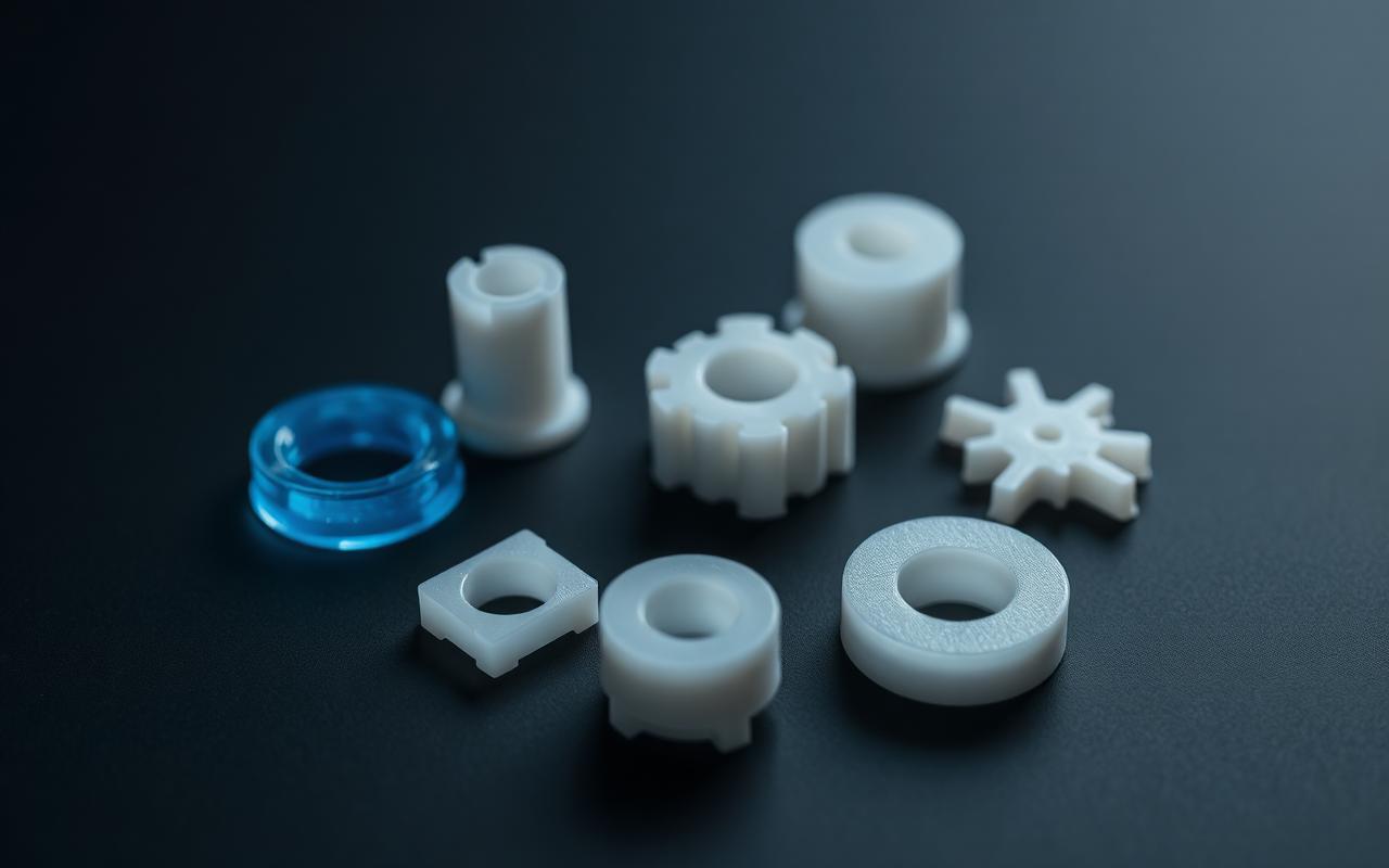SLA prototype medical components in studio lighting